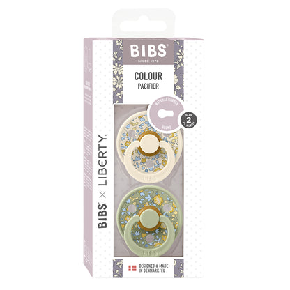 Bibs Liberty, 2-pak Colour, sutter i naturgummi, str. 2 - Eloise - Sage Mix