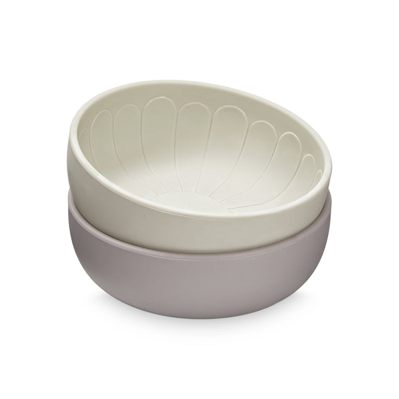 Cam Cam silikone skål, 2-pak, Flower - Earth mix