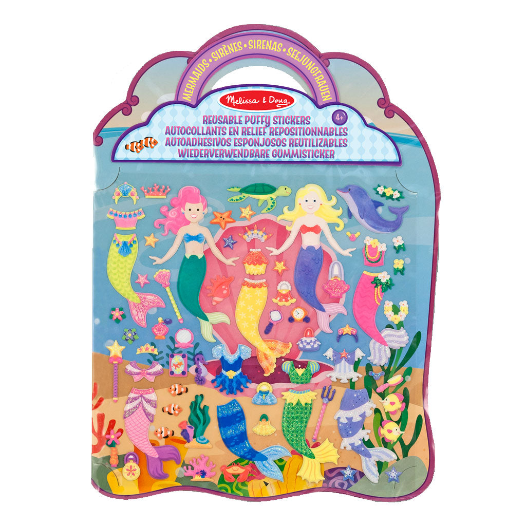 Skumklistermærker, genanvendelige - havfrue