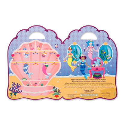 Skumklistermærker, genanvendelige - havfrue scene 2