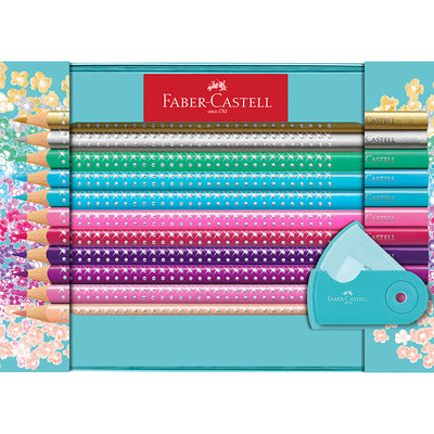 Faber-Castell Sparkle, 20 farveblyanter i æske + spidser