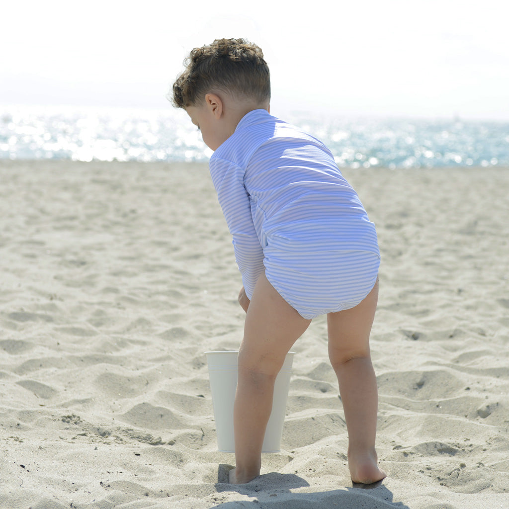 Petit Crabe UV badebluse, Sydney, Baby blue/White - 0-10 år