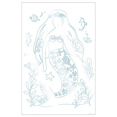 Meri Meri plakater til farvelægning, Mermaid