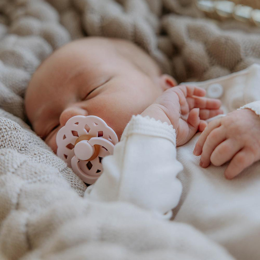 Bibs Boheme 2-pak, sut i naturgummi, str. 2 - Blossom/Dusky Lilac