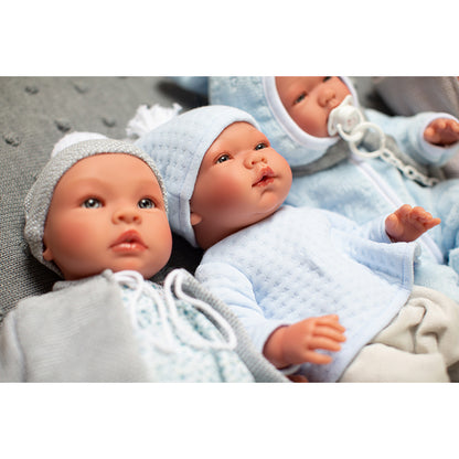 Así Leonora babydukke, 46 cm - Rosa mamelukker og beige bluse