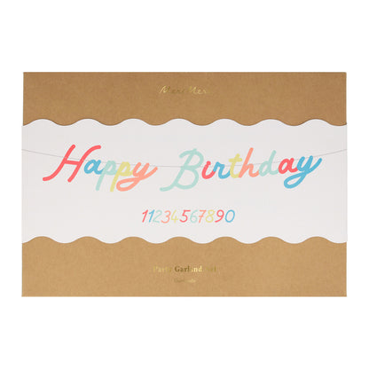 Meri Meri guirlande, Happy Birthday, Klare farver - 2.7 meter