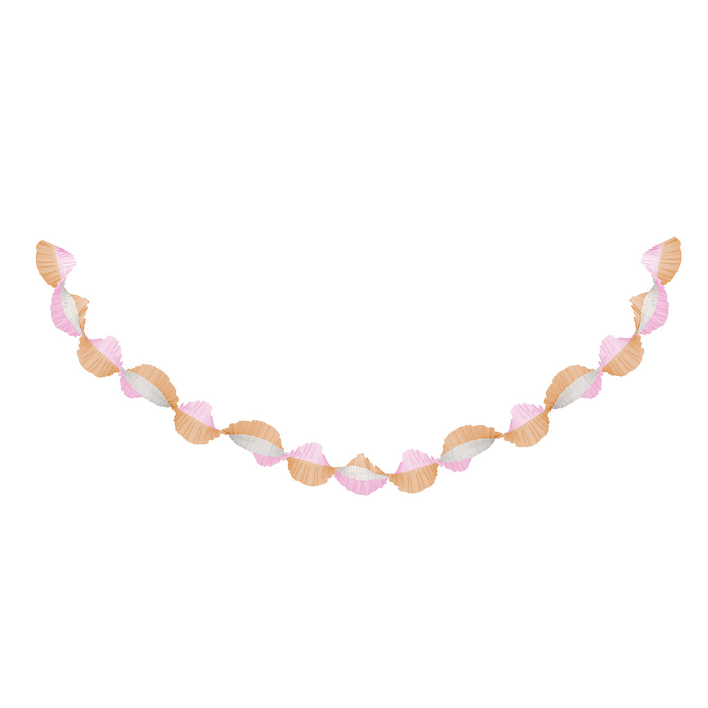 Meri Meri crepepapir m flæser, Lyserød og fersken - 3 meter