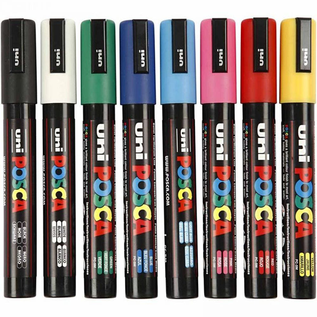 Posca Tuscher, streg 2.5 mm - 8 stk.