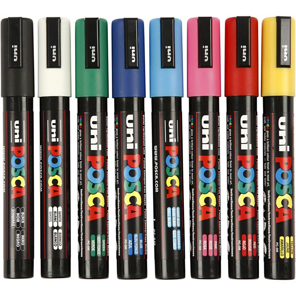 Posca Tuscher, streg 2.5 mm - 8 stk.