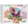 Pixel mosaic, XL mosaic perler på 4 byggeplader - Pink sommerfugl