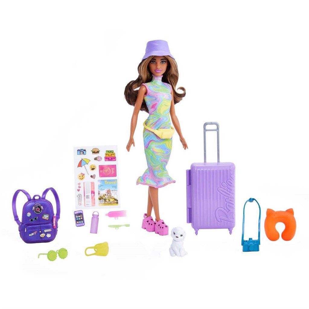Barbie Travel dukke m. rejsetilbehør - Lirum Larum