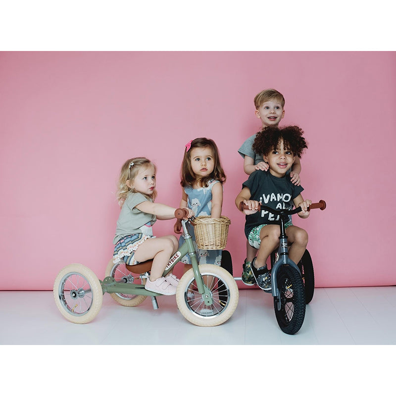 Trybike trehjulet løbecykel, vintage blue m. retro look