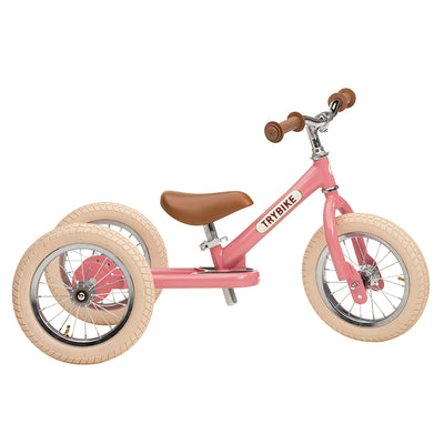 Trybike trehjulet løbecykel, vintage pink m. retro look
