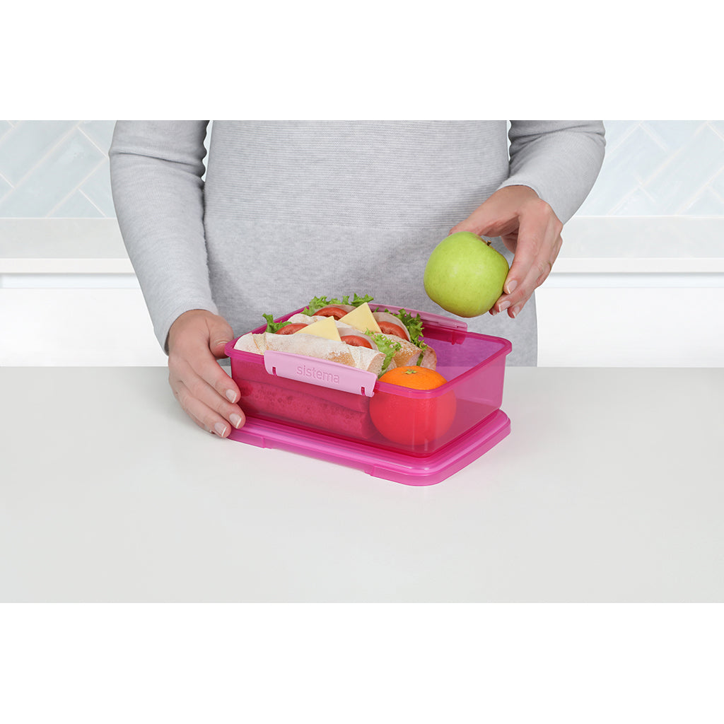 Sistema Coloured Lunch Madkasse m. 1 rum, 2L - Pink