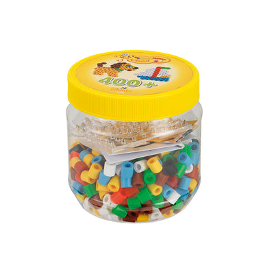 Hama Maxi perler og perleplade i bøtte, gul - 400 perler
