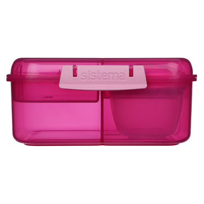 Sistema Bento Cube madkasse m 5 rum og en beholder, 1.25L - Pink