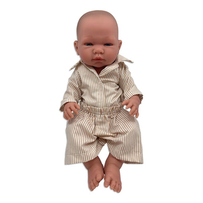 Así dukketøj til Leo og Leonora babydukke, str. 46 cm - Pyjamassæt med stribet