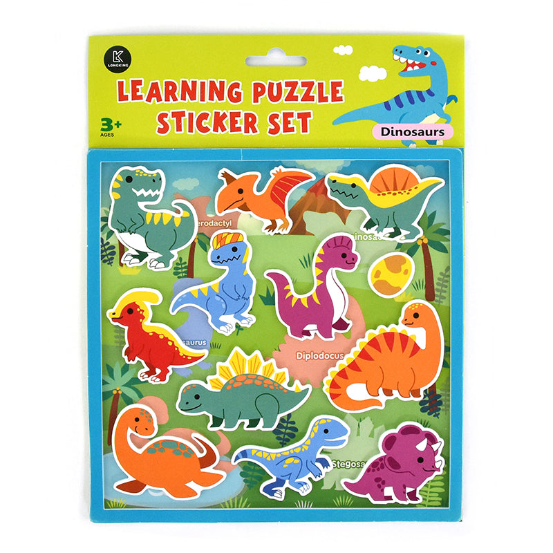 Robetoy Stickers-puzzle til de mindste, Dinosaur - 12 stk.