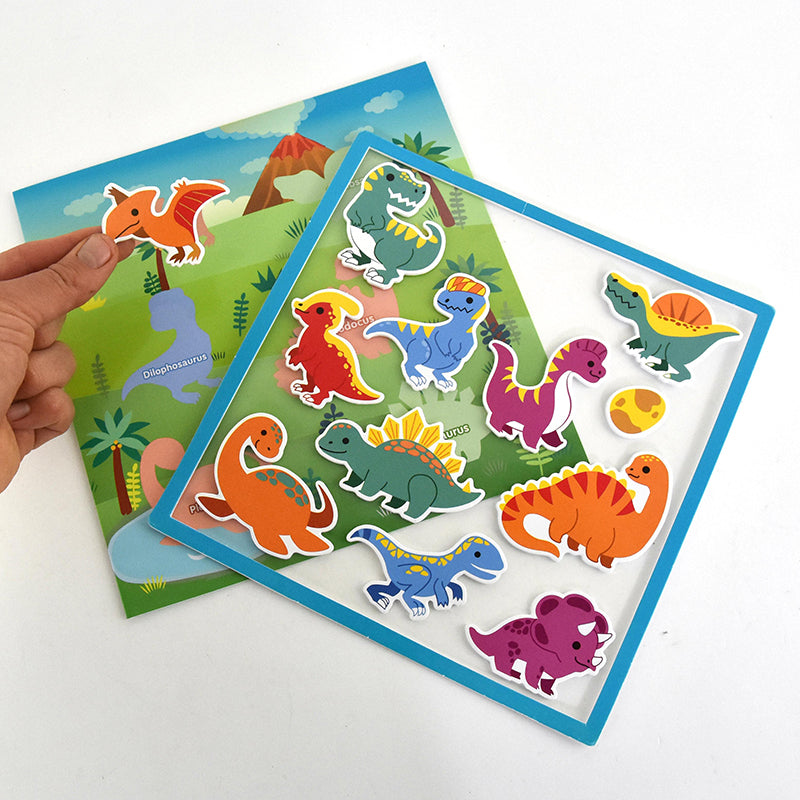 Robetoy Stickers-puzzle til de mindste, Dinosaur - 12 stk.
