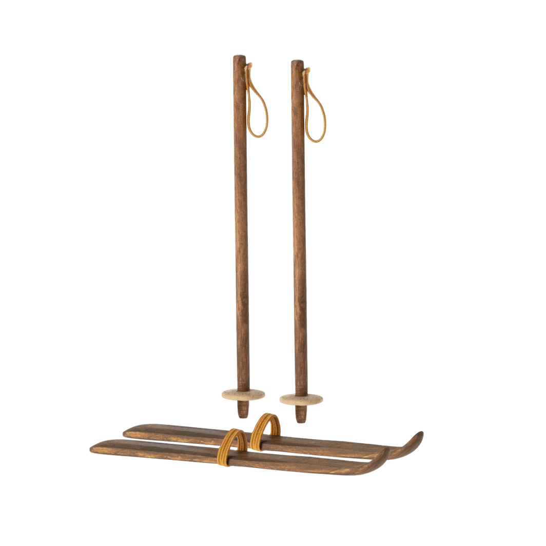 Maileg Dukketilbehør, Ski og skistave til Mor &amp; Far mus