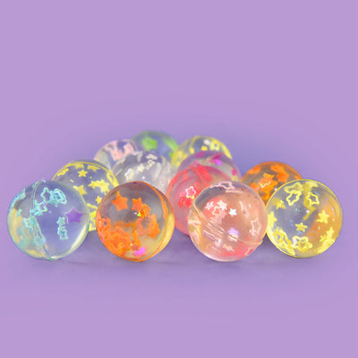 Robetoy Miniature hoppebolde i net, 12 stk. m. stjerner