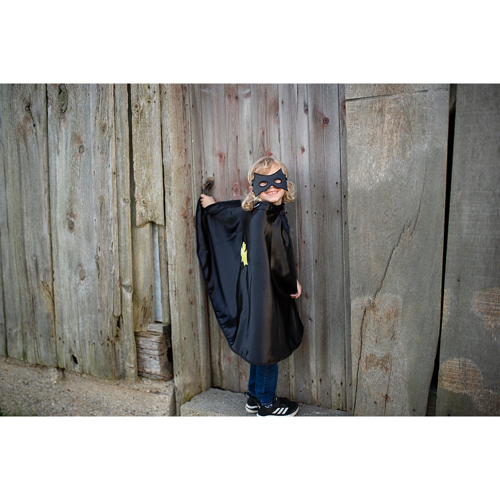 Great Pretenders udklædningstøj, vendbar kappe og maske, Spiderman /Batman - str. 4-6 år