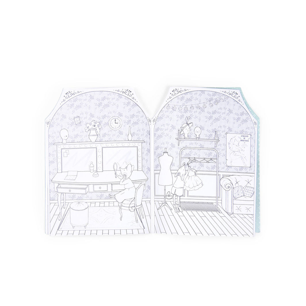 Moulin Roty Malebog med 170 klistermærker, Den lille danseskole