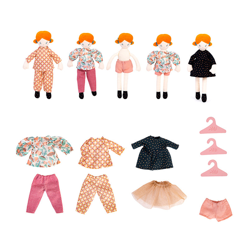 Moulin Roty dukke, Den lille Pariserkuffert med kludedukke og tøj