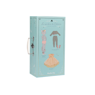 Moulin Roty dukke, ballerina mus i kuffert, 40 cm - Celestines garderobe