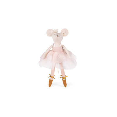 Moulin Roty dukke, ballerina mus i kuffert, 26 cm - Suzies garderobe