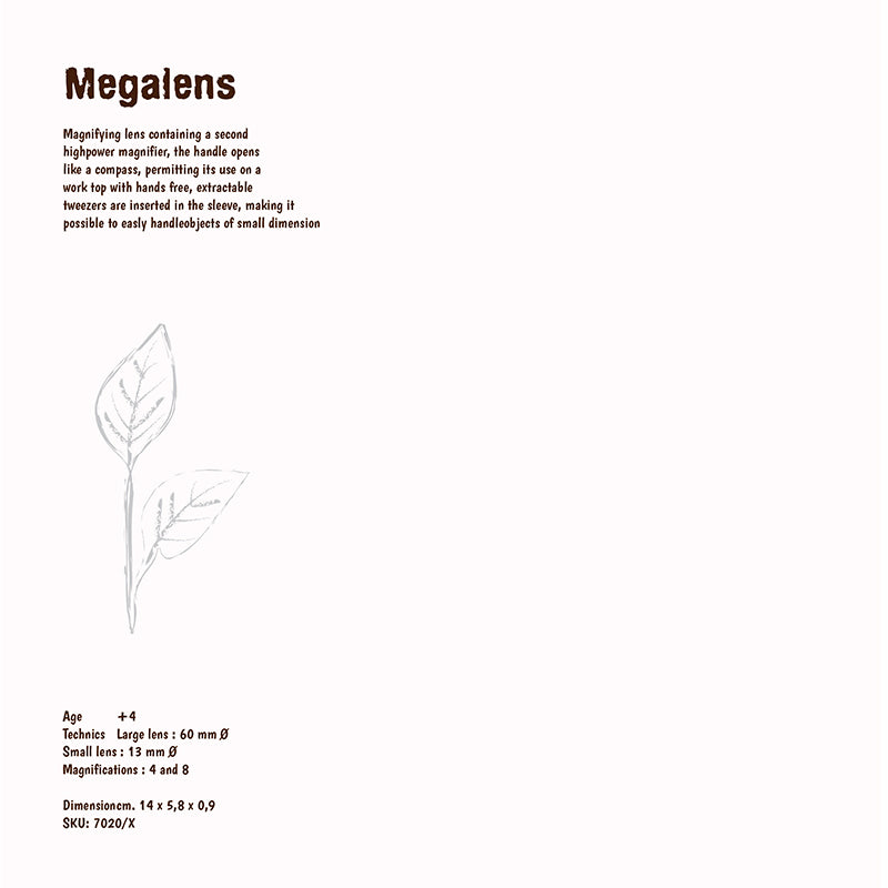 Navir Explora megaglas, forstørrelsesglas med megalinse