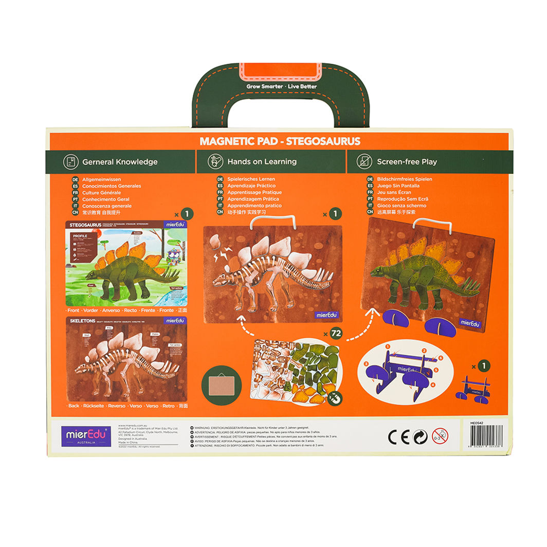 mierEdu, Magnetisk legetavle/puslespil - Stegosaurus