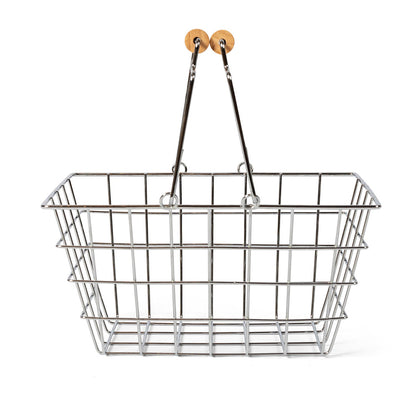 Mamamemo indkøbskurv i metal m. træhåndtag