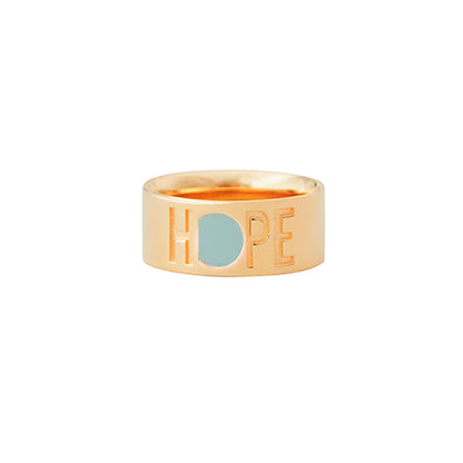 Design Letters Hope ring, guld - Soft green - str. 50-56