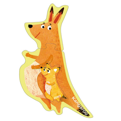 mierEdu, Puslespil 8x3 brk - Trin 1 - Dyreunge med forælder