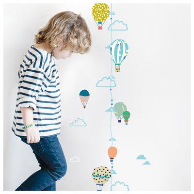 Mimi Lou wallsticker, højdemåler - Luftballoner