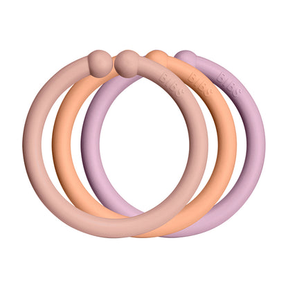 Bibs Loops, 12 stk. multi rings - Blush/Peach/Dusky lilac