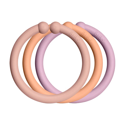 Bibs Loops, 12 stk. multi rings - Blush/Peach/Dusky lilac
