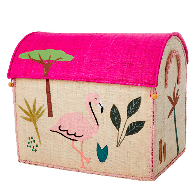 RICE Kurvehus til opbevaring, Jungle - Pink
