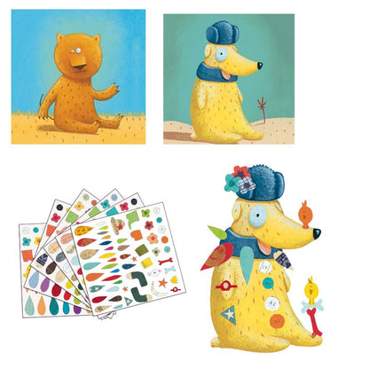 Djeco kreativt klistermærkesæt - lav dyr