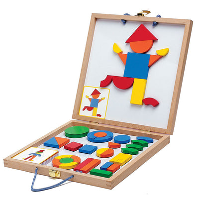 Djeco kuffert med geometriske figurer og magneter
