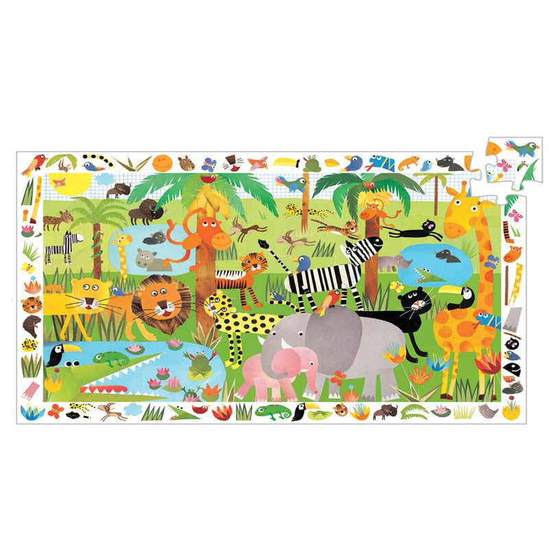 Djeco observationspuslespil, Jungledyr - 35 brikker