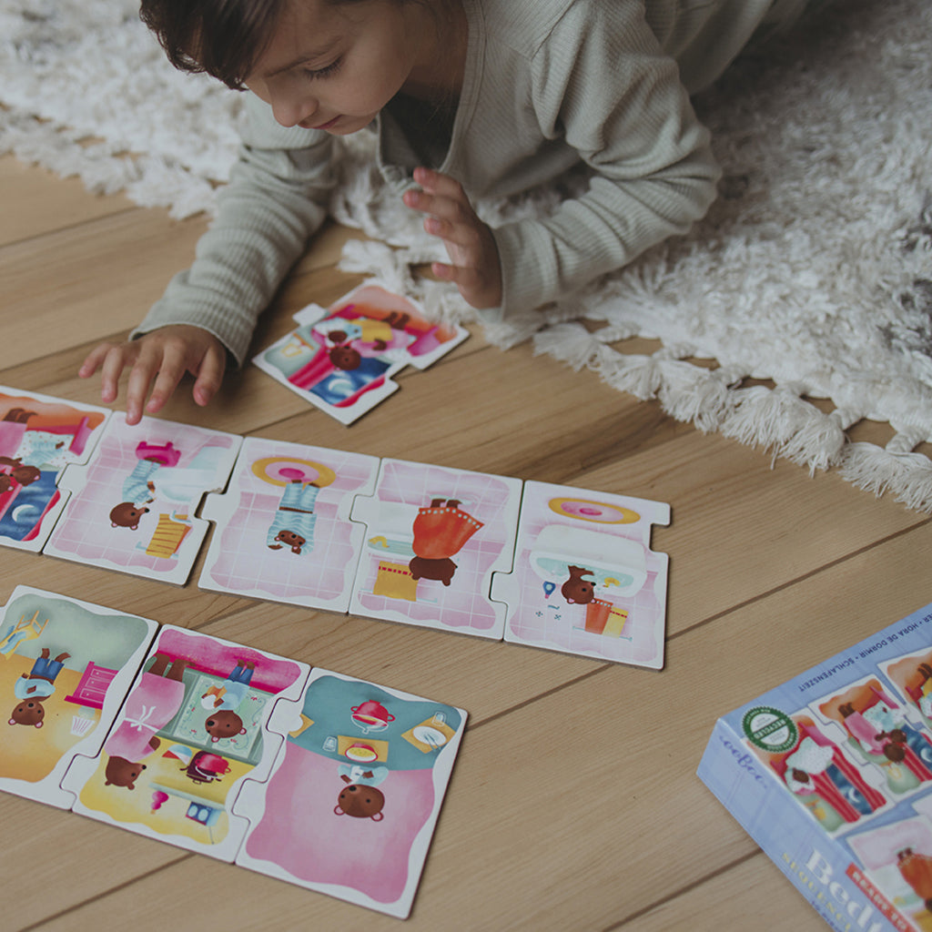 Eeboo Jumbo puslespil, Sengetid -  10 brikker