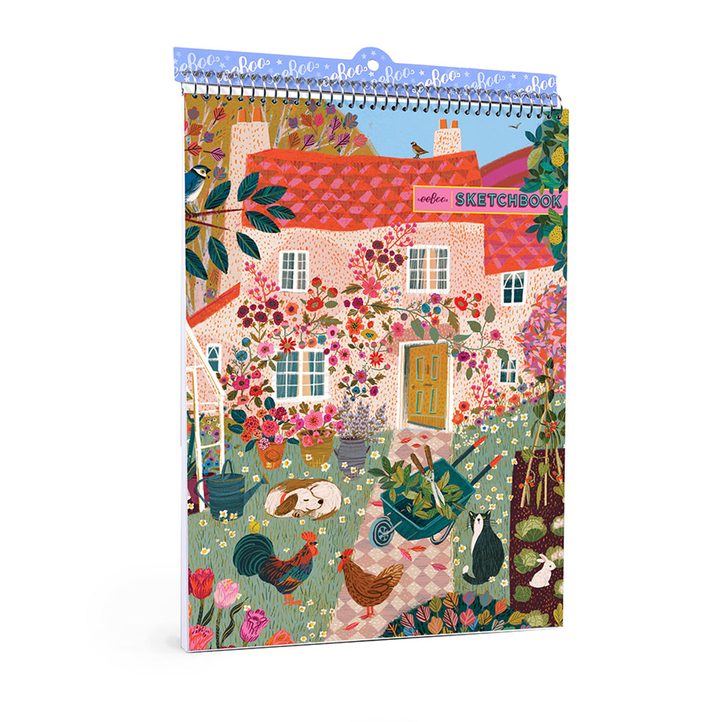 Eeboo skitseblok i A4 format, English Cottage forsidebillede