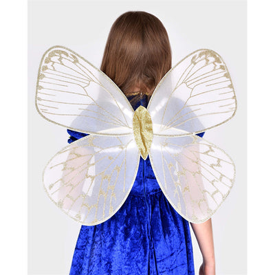 Den goda fen udklædningstøj, sommerfuglevinger - White/gold