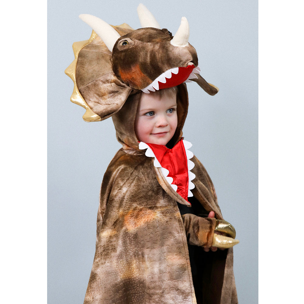 Great Pretenders dyrekostume, Grandasaurus Triceratops Cape m. klør - str. 4-6 år