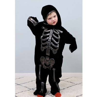 Den goda Fen kostume, Skelet jumpsuit - Str. 4-6 år
