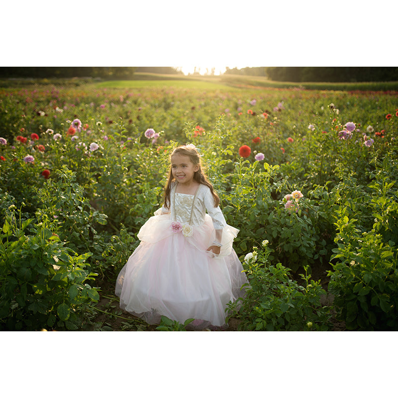 Great Pretenders udklædningstøj, Prinsessekjole gylden rose - str. 3-8 år
