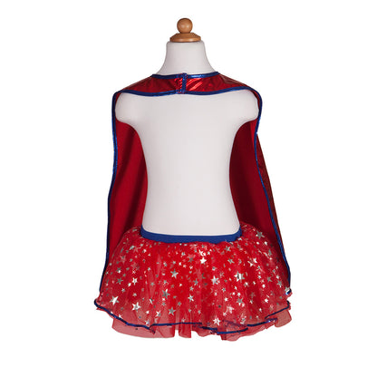 Great Pretenders udklædningstøj, Superhelte pige m. maske  - str. 4-6 år