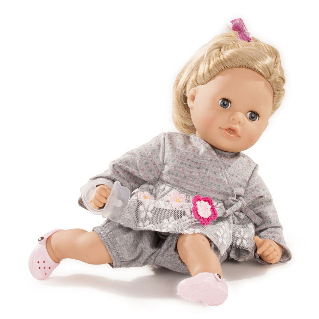 Götz dukke, Cosy Aquini m. grå kjole - 33 cm